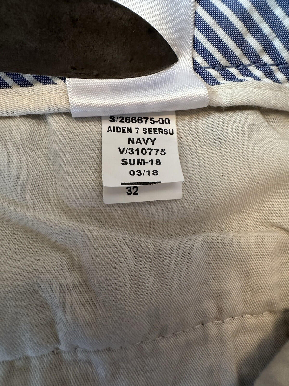 2018 BANANA REPUBLIC seersucker AIDEN SHORT size 32x7 CLEAN cool