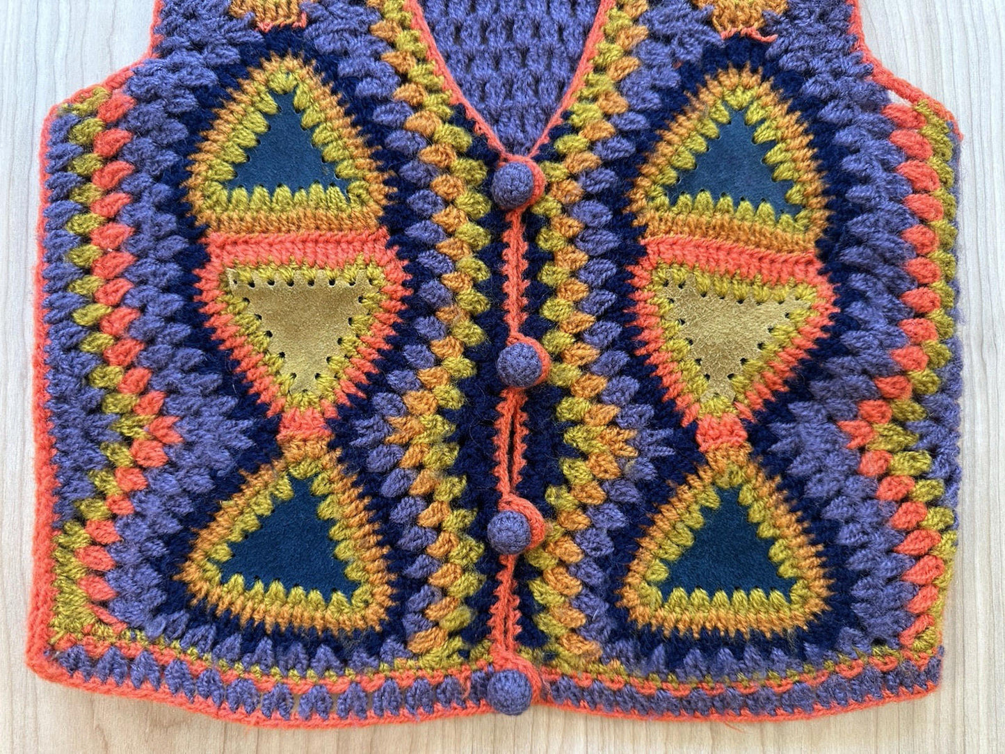 vintage 1960's CROCHET VEST hippy CHILDRENS boho JOHN WANAMAKER amazing LOOKY