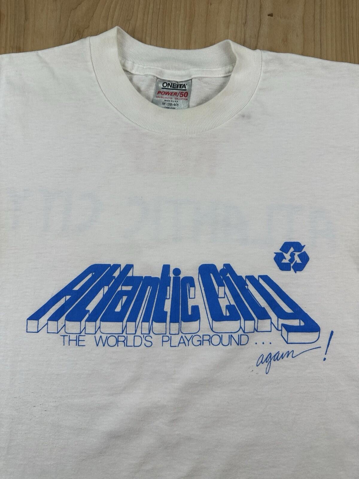 vintage 80's ATLANTIC CITY t shirt KEEP A.C. CLEAN size MEDIUM new jersey