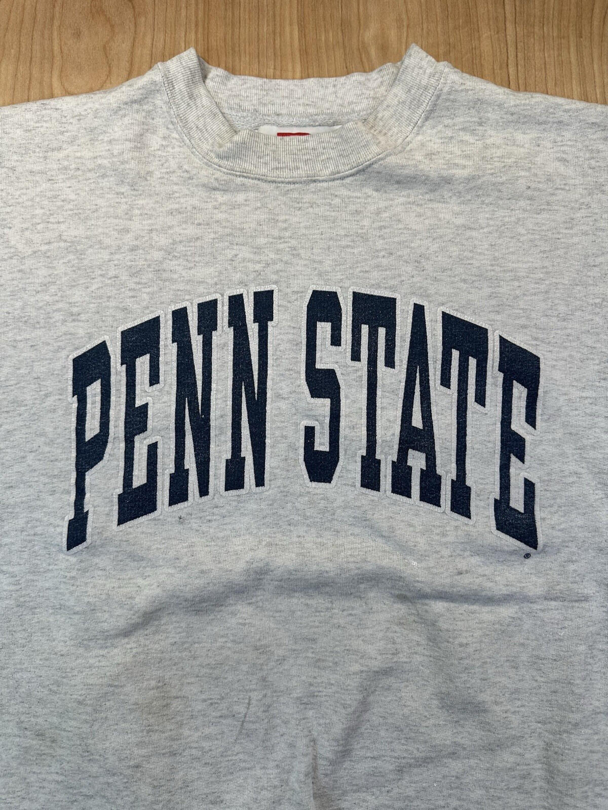 vintage 80's PENN STATE sweatshirt L double sided print DODGER tag PAINT SPLAT