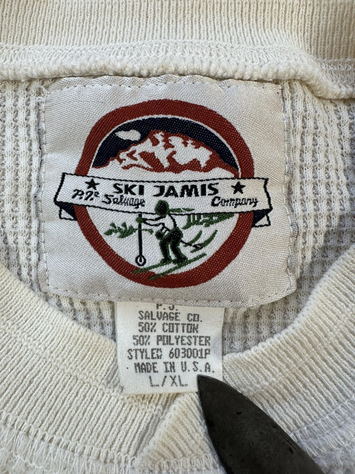 vintage 80's SKI JAMIS SALVAGE waffle thermal LONG JOHNS xtra large made in USA