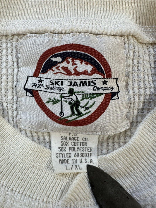 vintage 80's SKI JAMIS SALVAGE waffle thermal LONG JOHNS xtra large made in USA