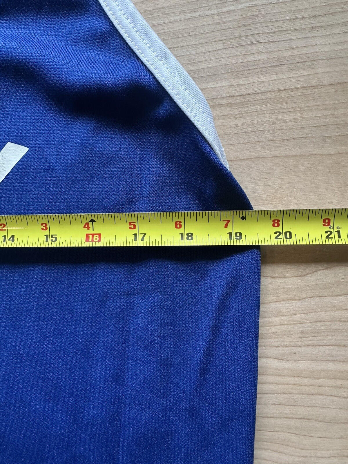 vintage 90's BASKETBALL jersey LARGE blue and white ringer FADED worn #10 NJHC