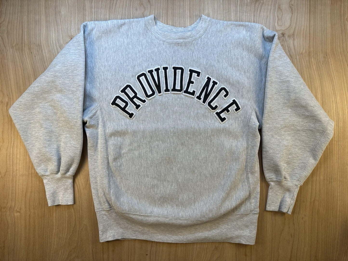 vintage 90's CHAMPION reverse weave SWEATSHIRT gray PROVIDENCE R.I. preppy LARGE