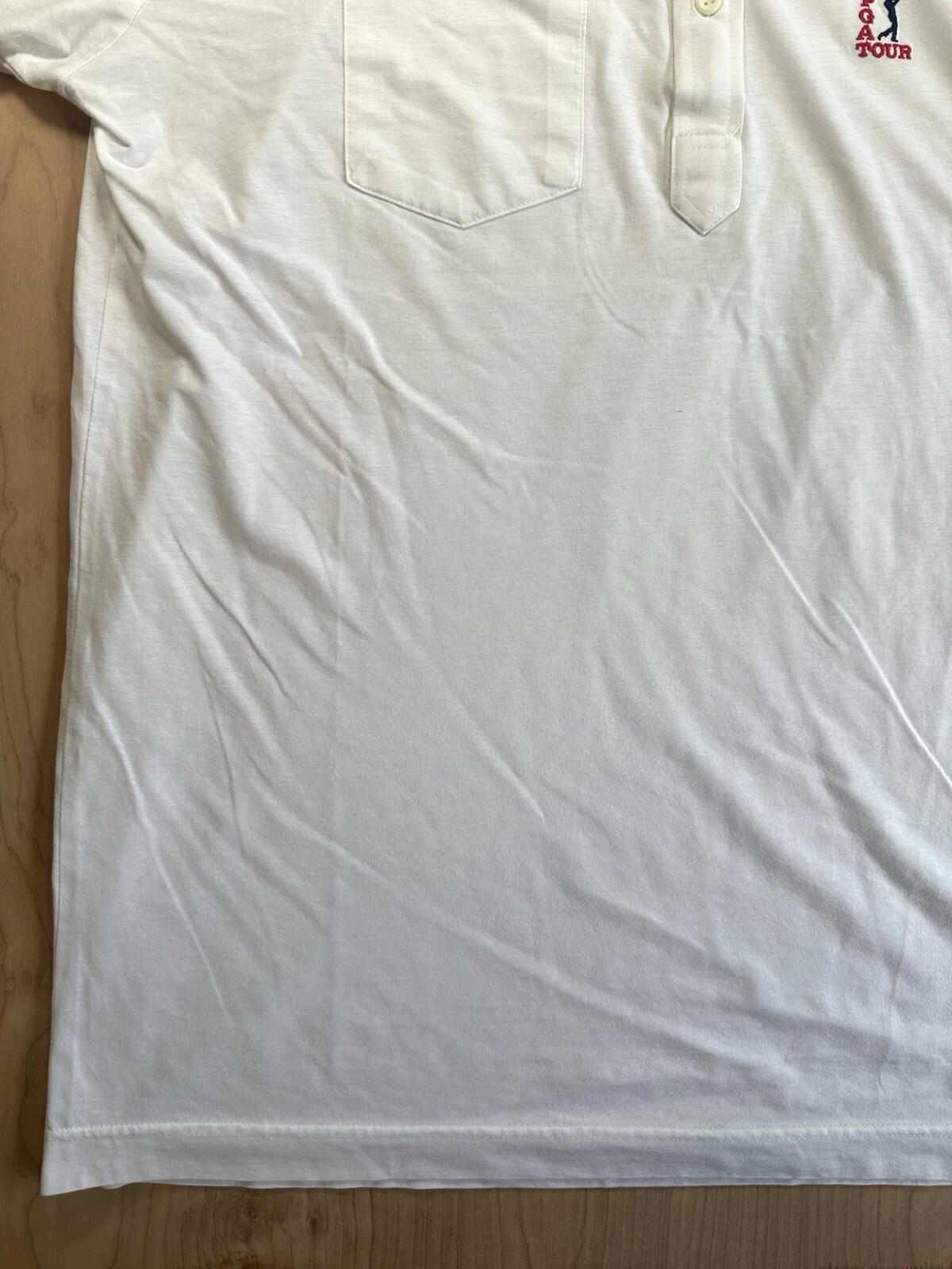 vintage 80'S PGA TOUR  polo SHIRT Classic LARGE white GOLF BRO prep