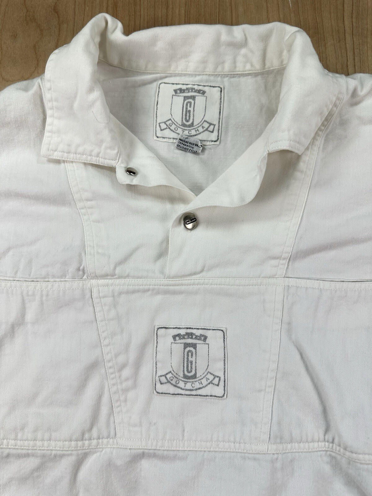 vintage 80's GOTCHA pop over WHITE baggy COTTON skater SURFING new wave LARGE