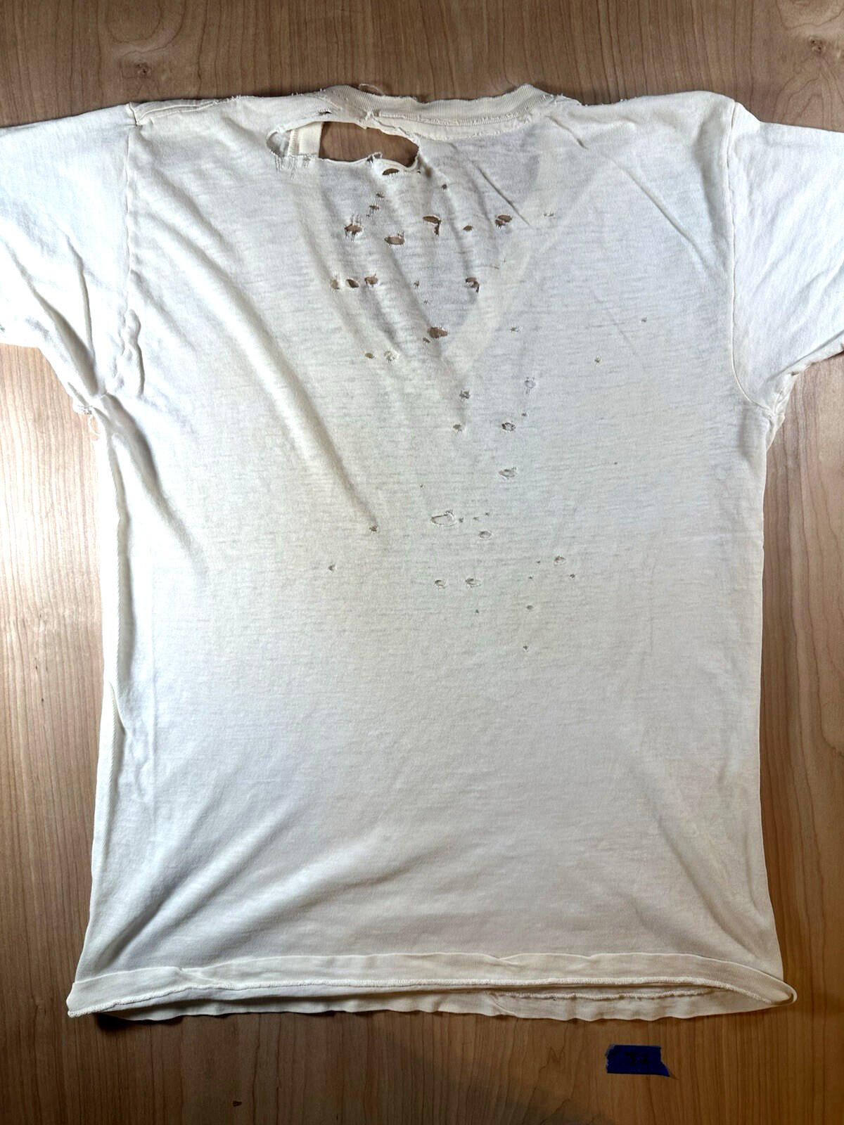 vintage 60's JOCKEY UNDERSHIRT v neck SHREDDED worn PATINA torn MEDIUM j2