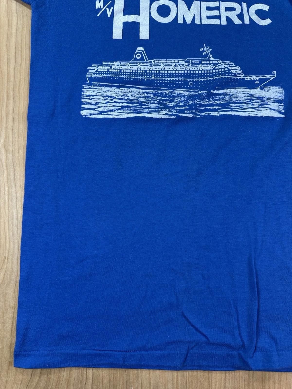 vintage 1986 CRUISE SHIP m/v HOMERIC t shirt BLUE tee swing tag USA  medium