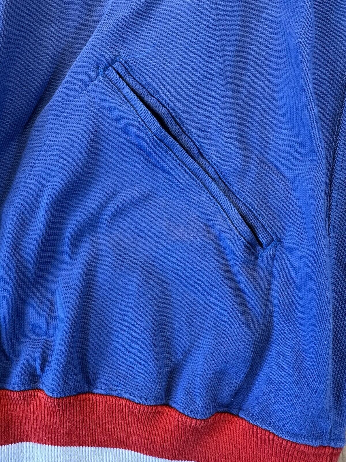 vintage POLO crewneck SWEATSHIRT red white blue STRIPE pockets XTRA LARGE