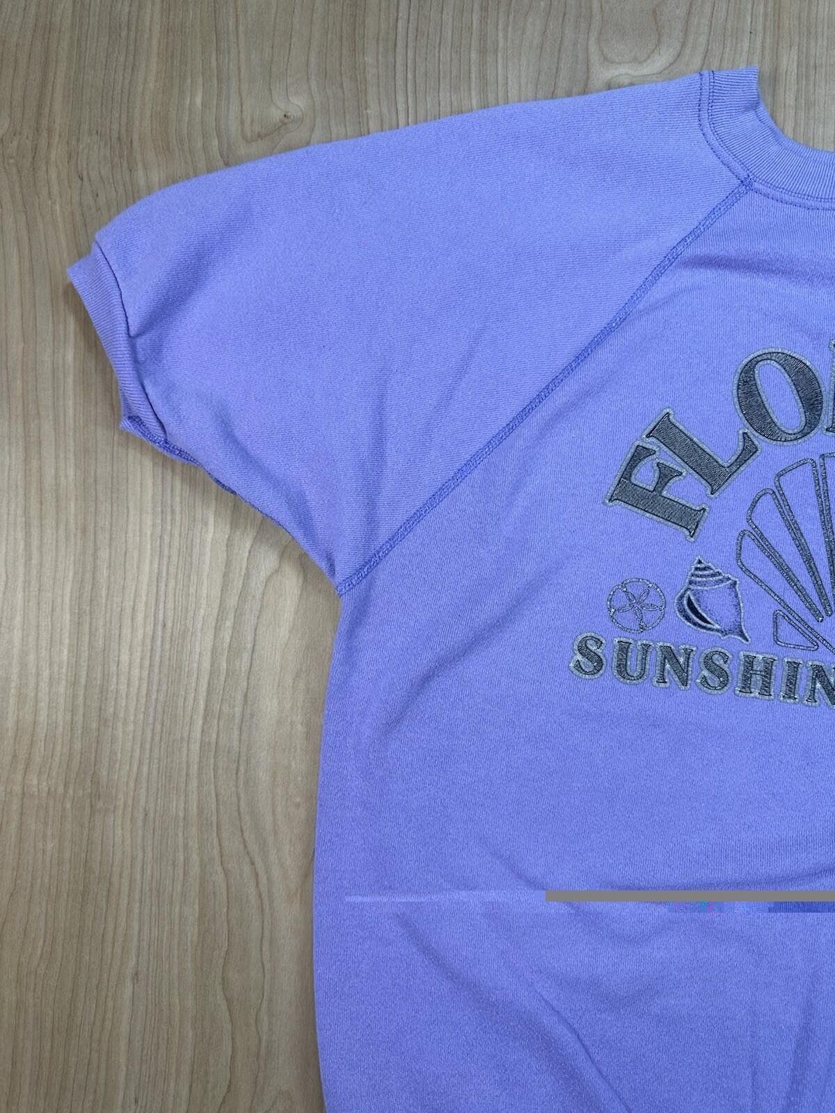 vintage 90's FLORIDA tultex raglan SHORT SLEEVE SWEATSHIRT large LAVENDER wow