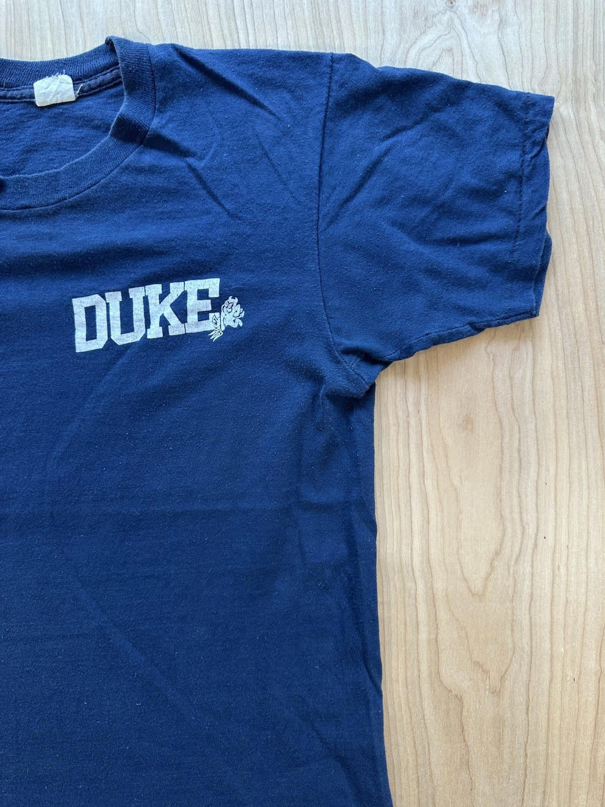 vintage 1984 DUKE UNIVERSITY fruit of the loom BLANK medium PUNK indie BLUE prep