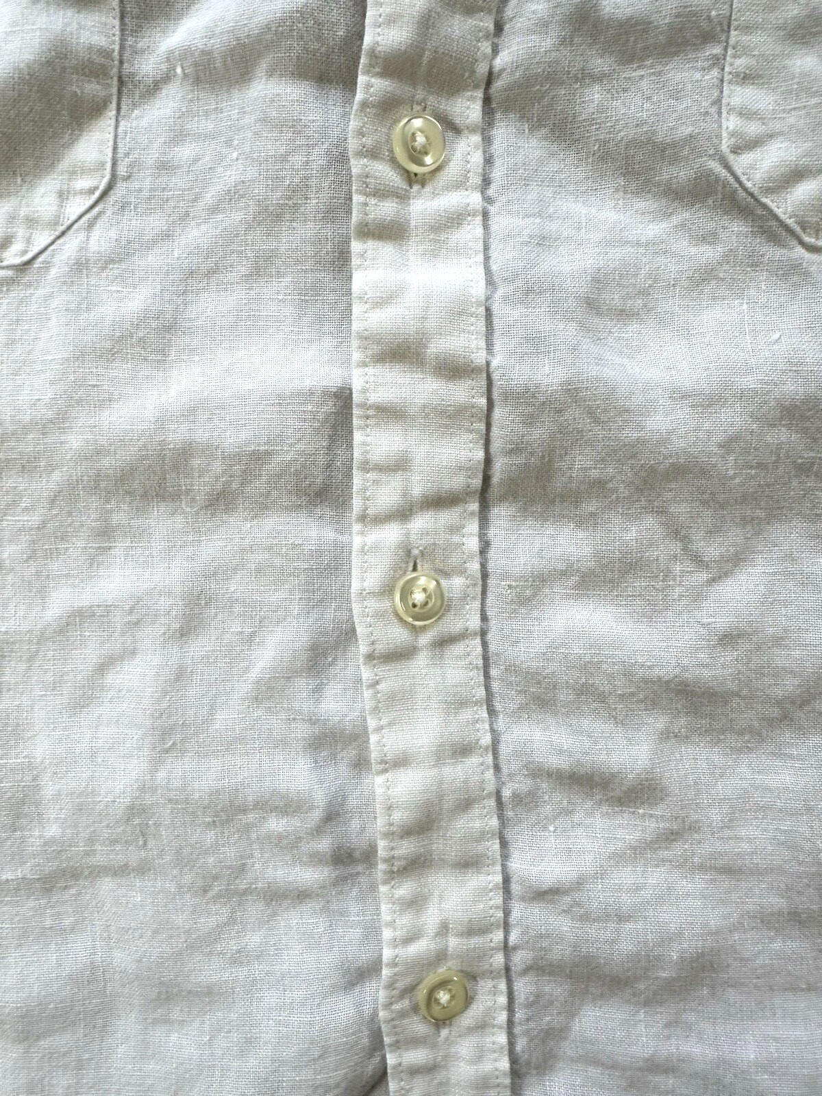 vintage 90's LINEN button up shirt MENS large pockets SUMMER gorp CLAIBORNE