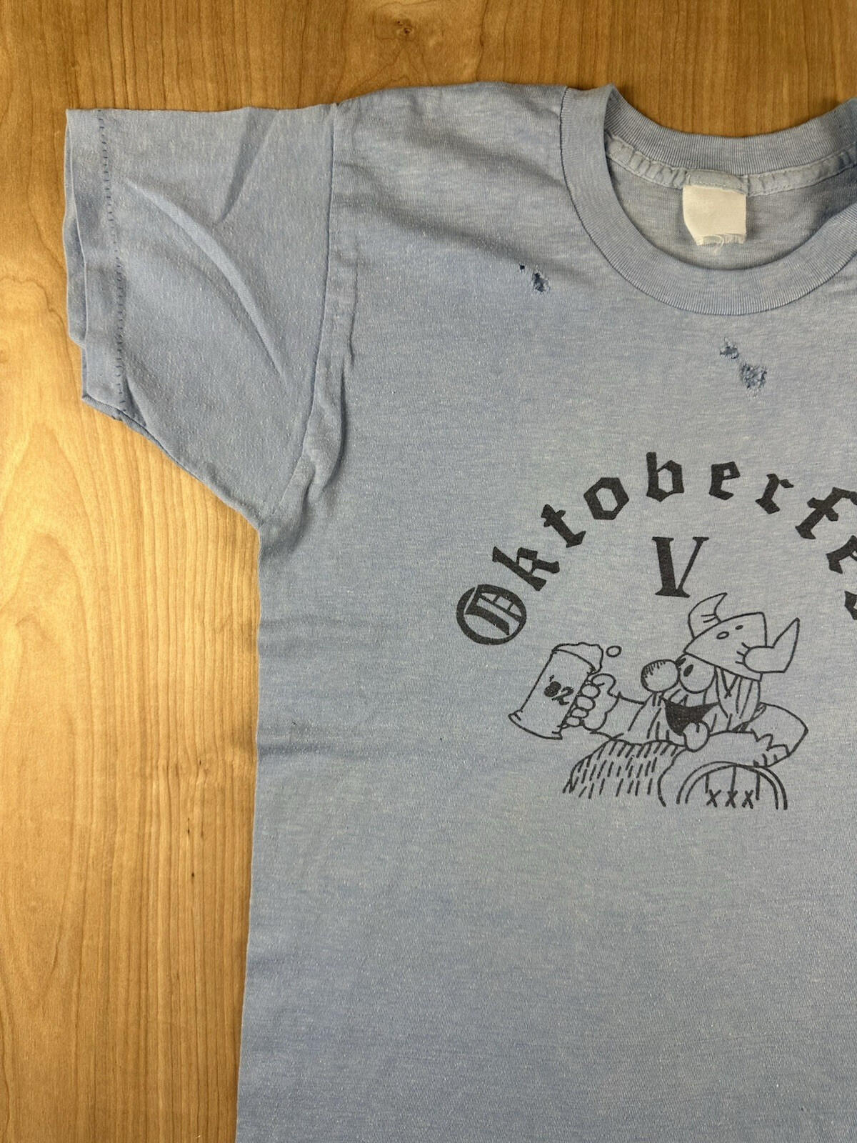 vintage 1982 OKTOBERFEST T SHIRT haggar the horible SHREDDED patina FADE