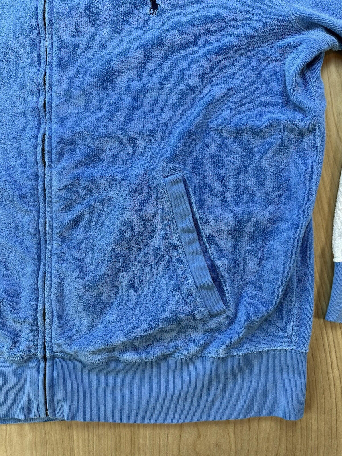 vintage 80's POLO RALPH LAUREN terry cloth ZIP UP SWEATSHIRT JACKET large STRIPE