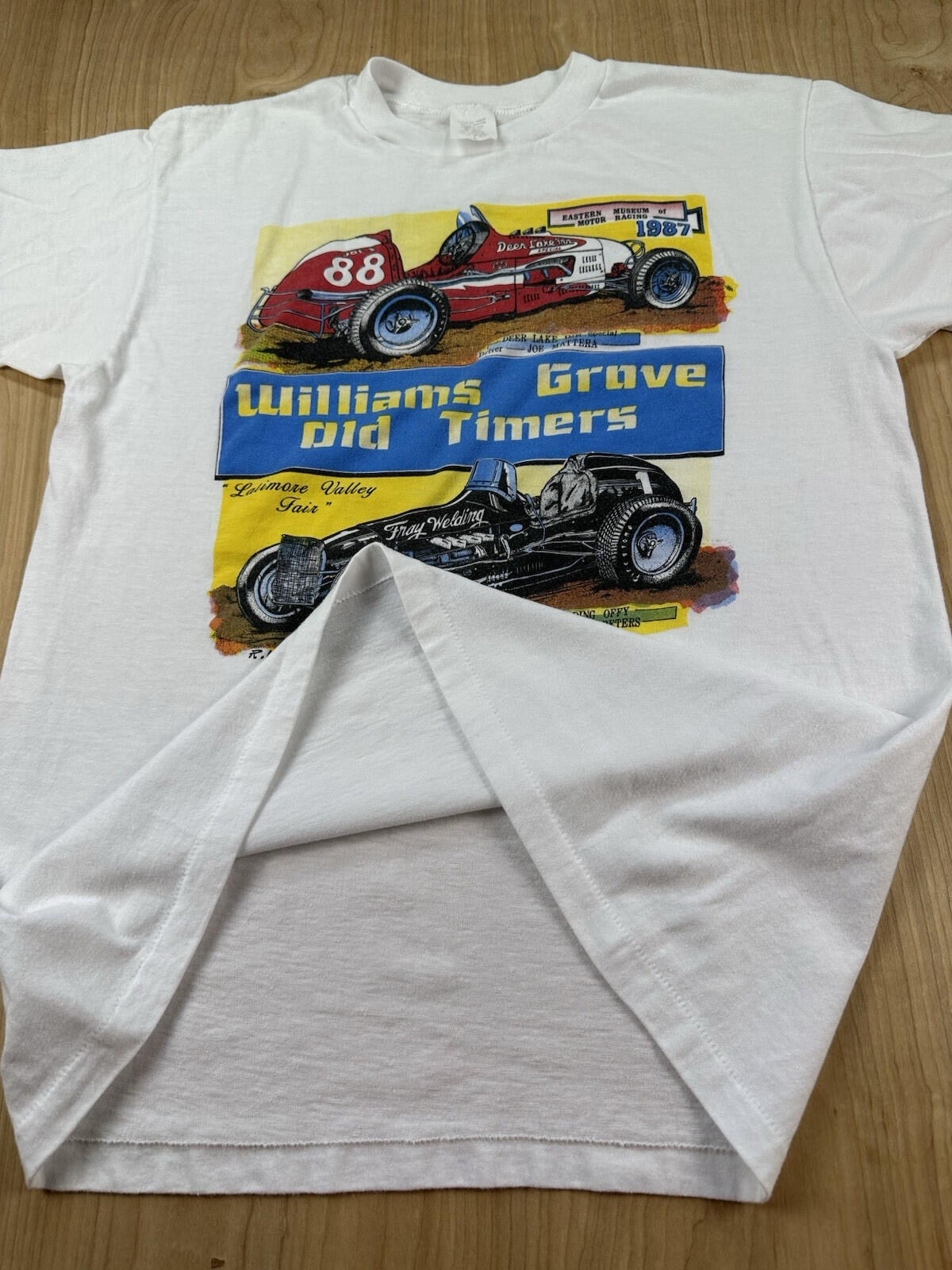vintage 1987 R. WETZEL hot rod T SHIRT williams grove CARTOONS old timers RACING