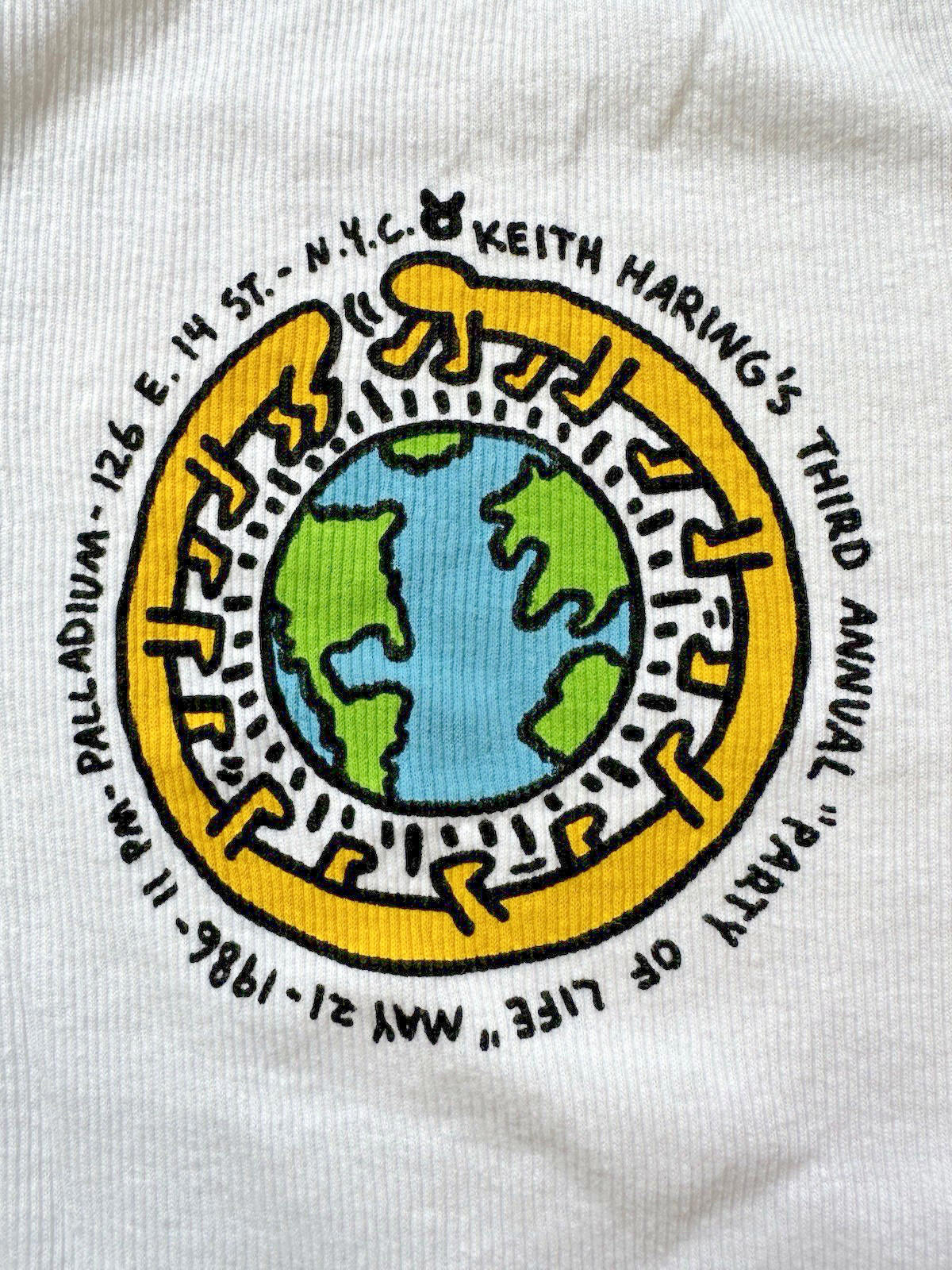 Keith Haring 1986 party of life INVITATION tank top shirt never worn RARE