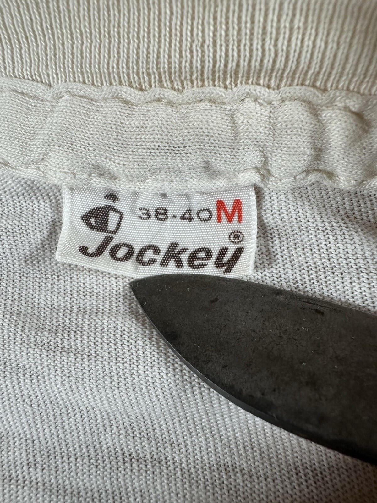 vintage 60's JOCKEY UNDERSHIRT v neck SHREDDED worn PATINA torn MEDIUM j1