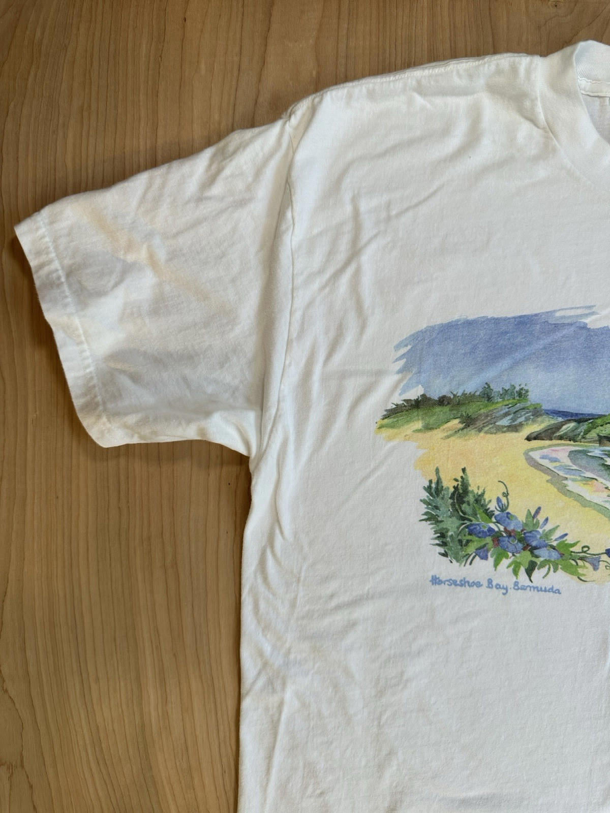 vintage BERMUDA horseshoe bay T SHIRT white XTRA LARGE beefy t !TOP SHIRT ALERT!