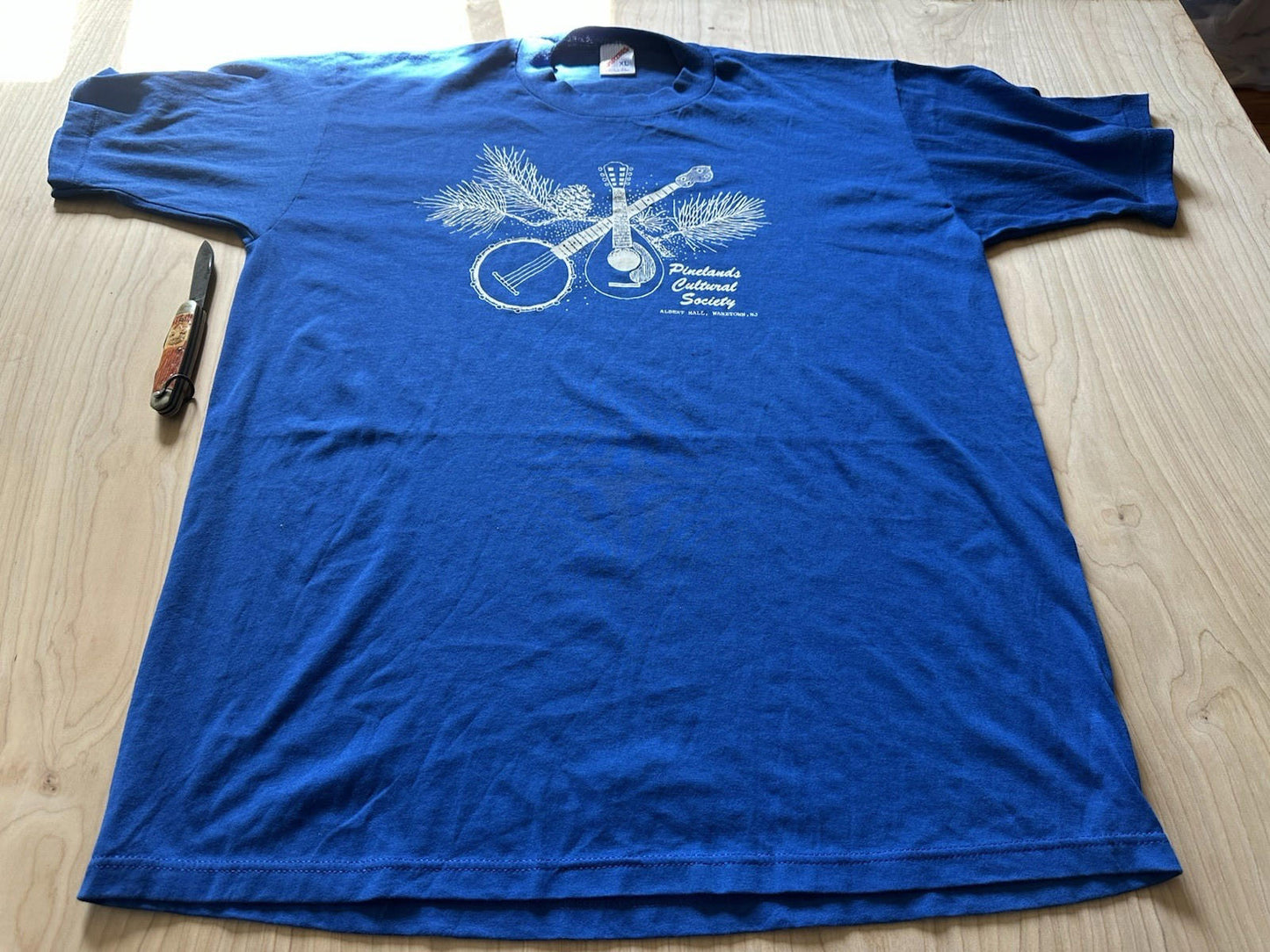 vintage 90's PINELANDS new jersey T SHIRT banjo mandolin FOLK MUSIC culture