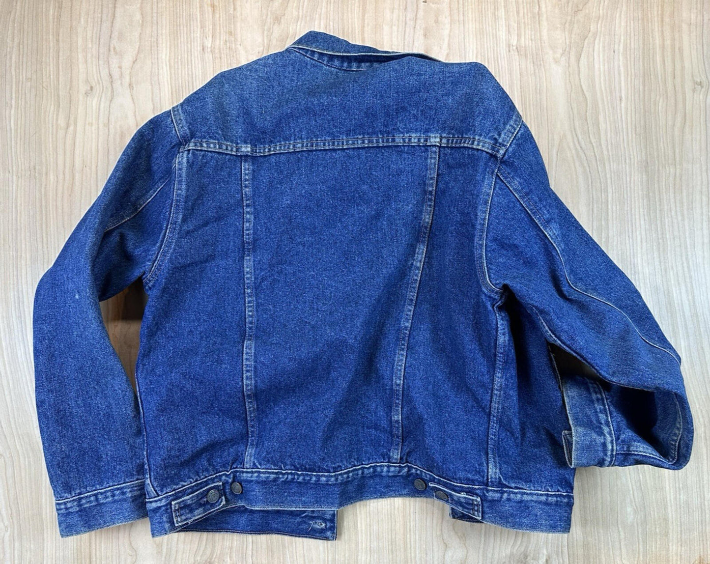 vintage 90's GAP denim jacket BUFFALO PLAID lined COUNTRY preppy MEDIUM