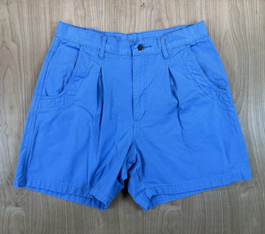 vintage 80's SURF GEAR pleated SHORTS cotton SIZE 34 PREP punk BLUE details