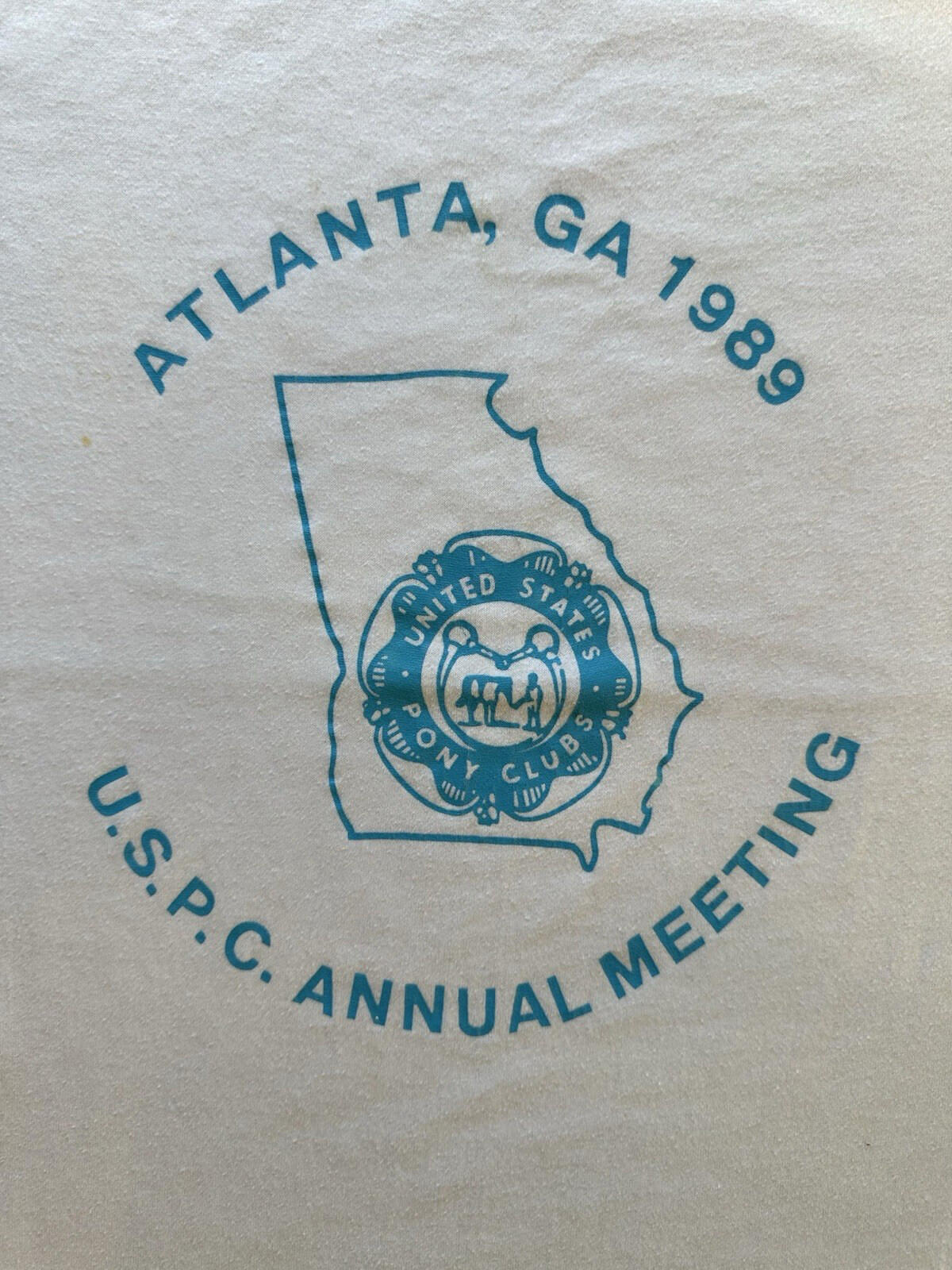 vintage 1989 PONY CLUB annual meeting T SHIRT white SINGLE STITCH Atlanta GA