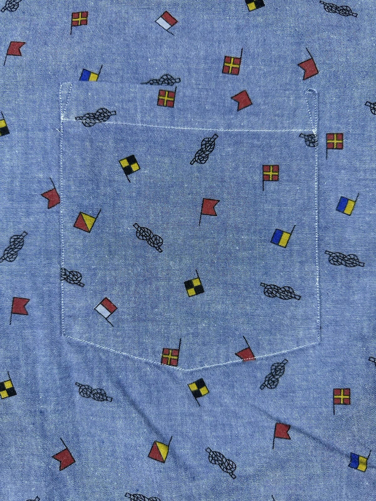 vintage 80's CHAMBRAY nautical theme BUTTON DOWN xtra large CREGOS stone harbor