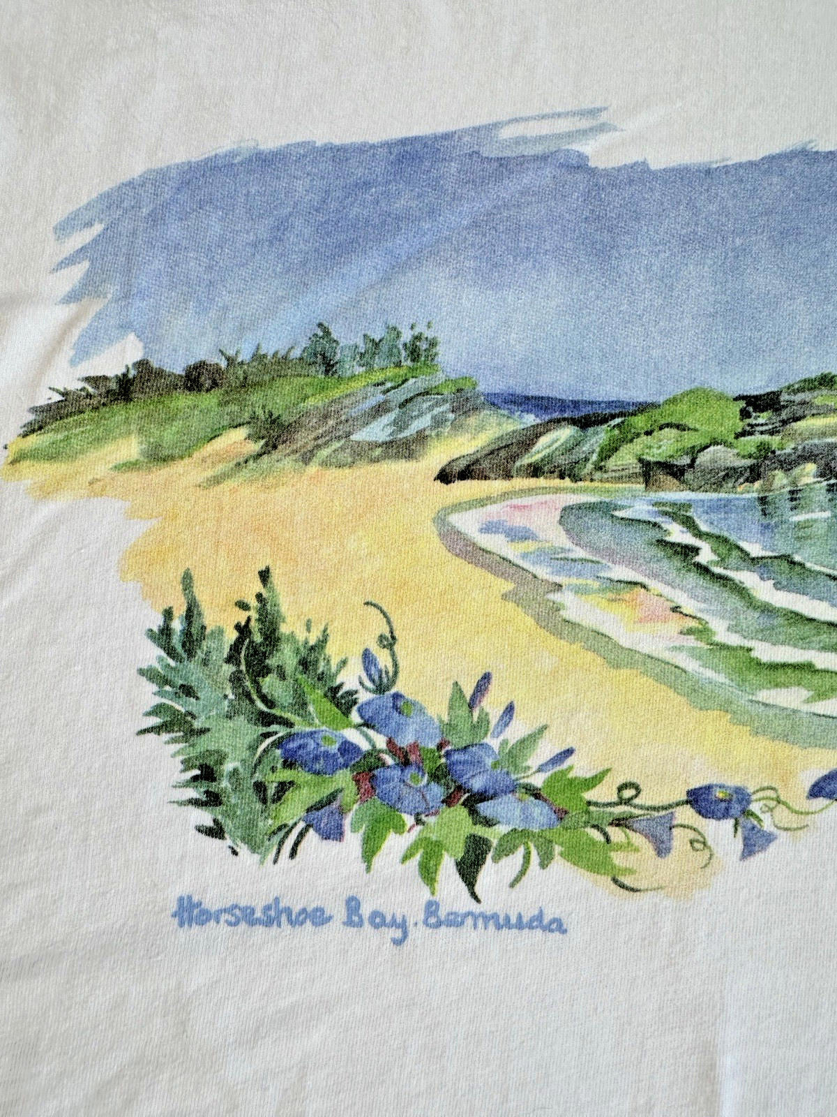 vintage BERMUDA horseshoe bay T SHIRT white XTRA LARGE beefy t !TOP SHIRT ALERT!