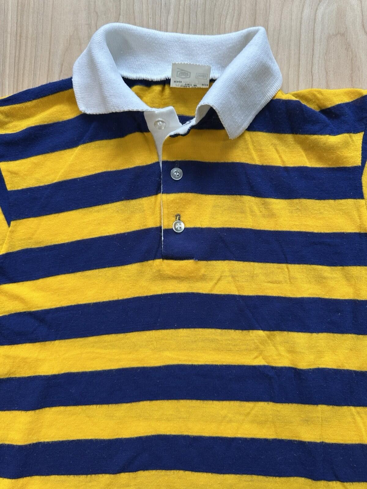 vintage 70's childrens RUGBY blue and yellow SEARS boys PERMA-PREST preppy
