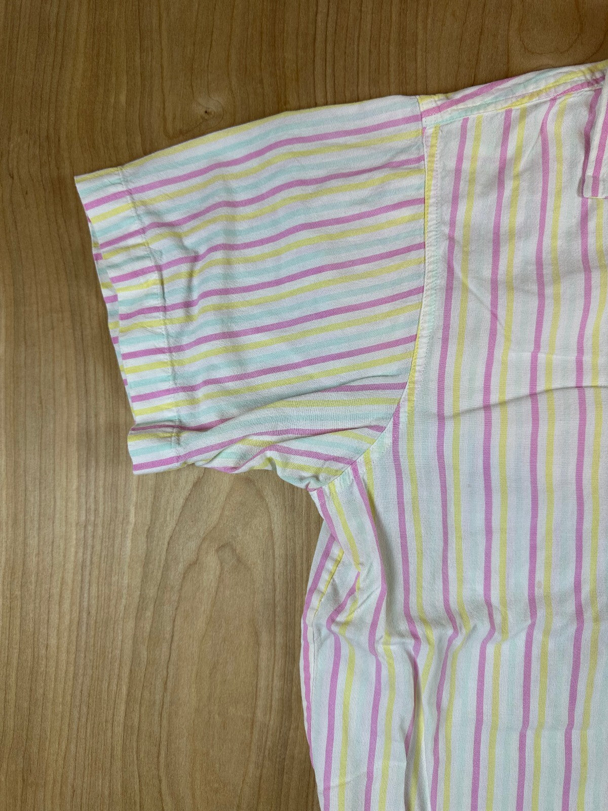 Vintage 80s Harrison Sport Striped Button down shirt large cotton camp collar