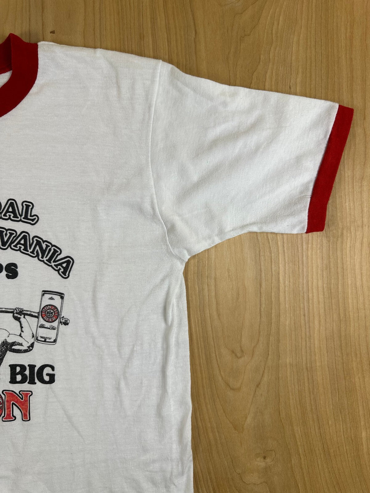 Vintage 80s Pennsylvania Pumps Big Iron Ringer tshirt single stitch weightlift
