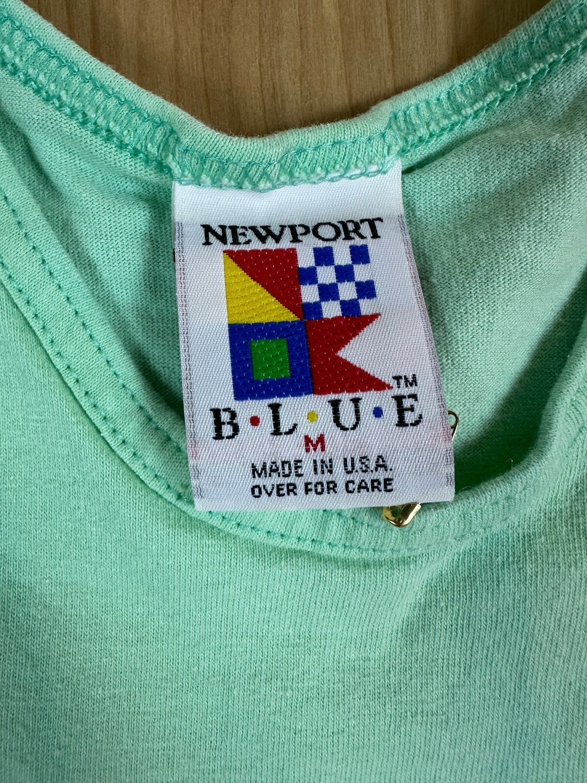 Vintage 80s Newport Blue Tank top medium Single Stitch made usa sailing boats