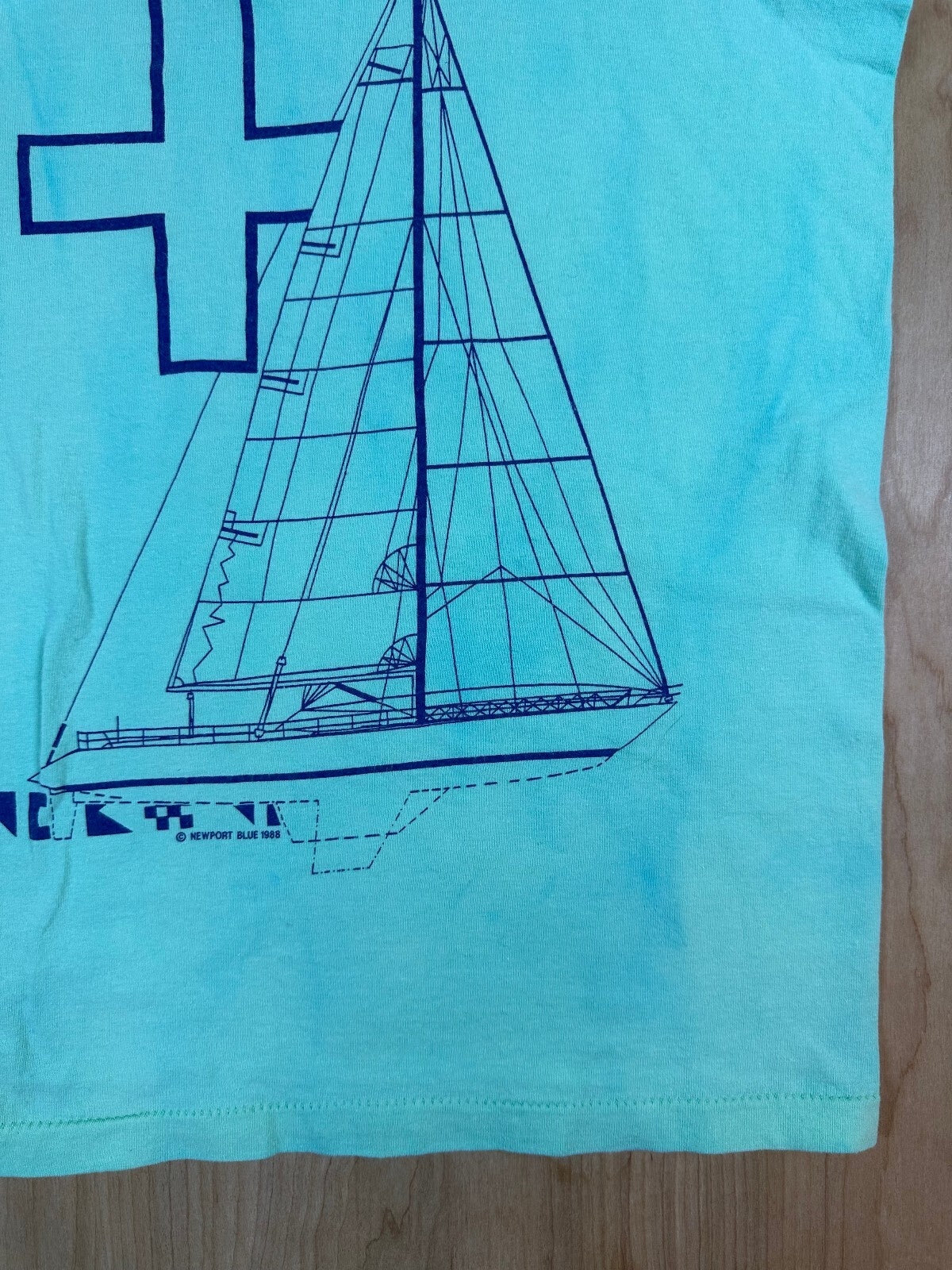 Vintage 80s Newport Blue Tank top medium Single Stitch made usa sailing boats