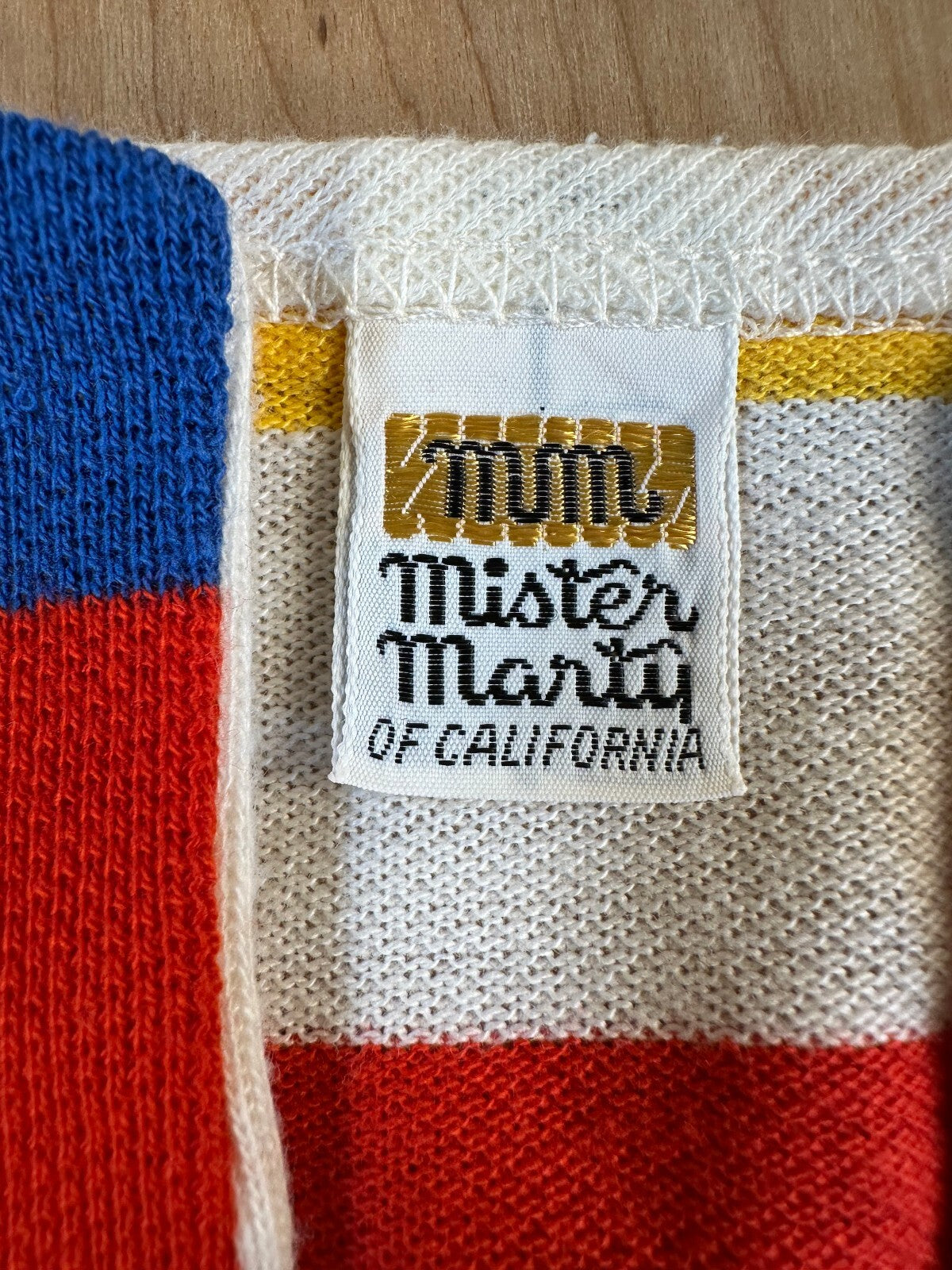 Vintage 60s Mister Marty of California knit blouse striped small slit neckline