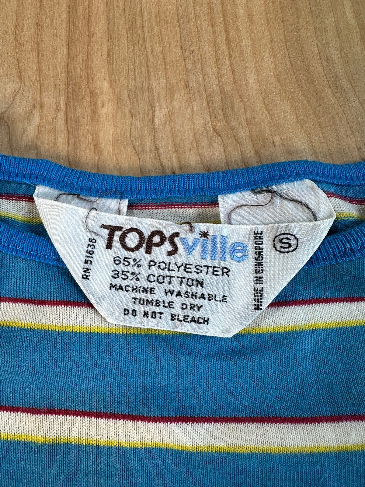 Vintage 70s Topsville Striped knit top small cap sleeve baby tee stretchy