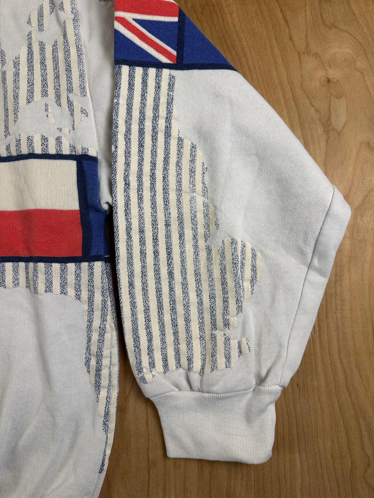 Vintage 80s International Flag Sweatshirt large map olympics cozy sporty