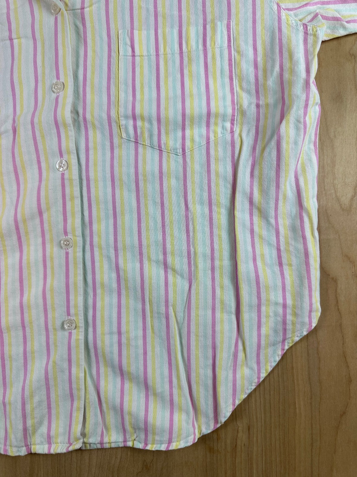 Vintage 80s Harrison Sport Striped Button down shirt large cotton camp collar