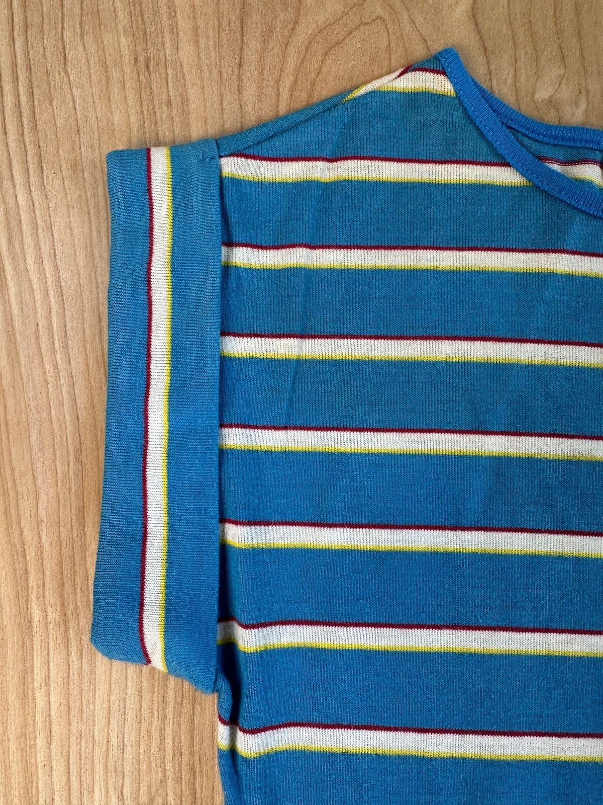 Vintage 70s Topsville Striped knit top small cap sleeve baby tee stretchy
