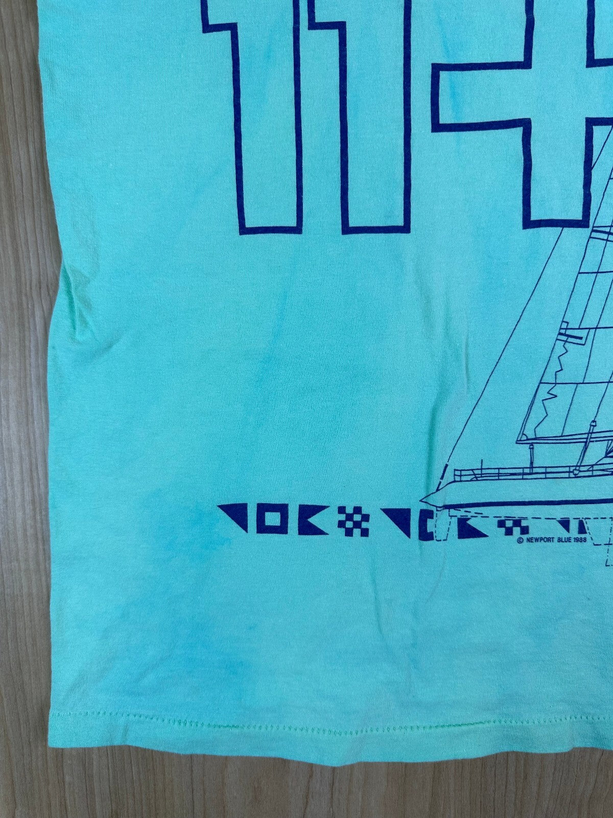Vintage 80s Newport Blue Tank top medium Single Stitch made usa sailing boats