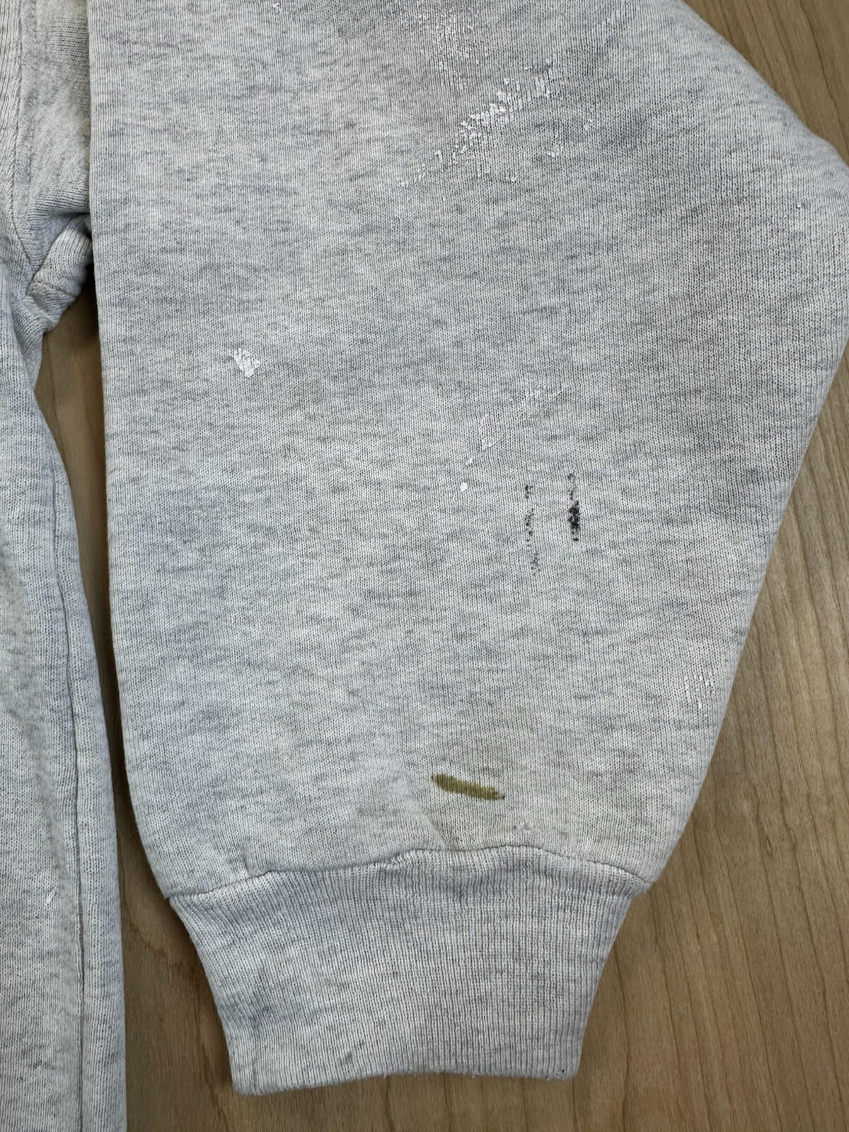 vintage 80's PENN STATE sweatshirt L double sided print DODGER tag PAINT SPLAT