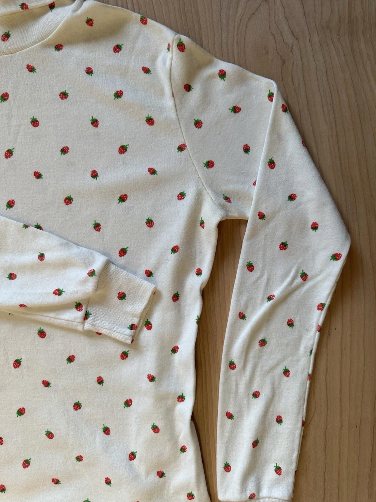 vintage 80's strawberries TURTLE NECK trousers up GIRLS mod LARGE new wave PREP