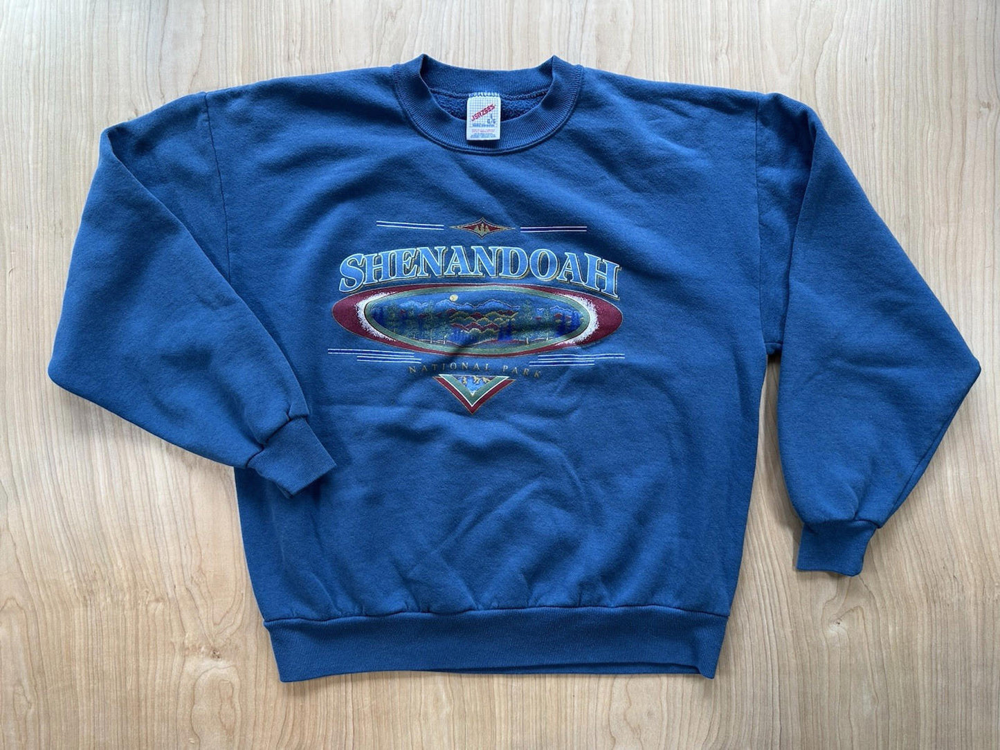 1980's vintage SHENANDOAH national park SWEATSHIRT blue TREES mountains USA nice