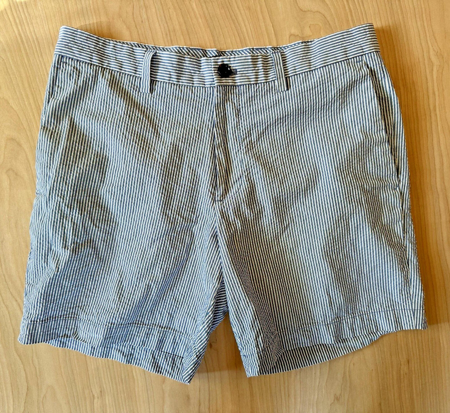 2018 BANANA REPUBLIC seersucker AIDEN SHORT size 32x7 CLEAN cool