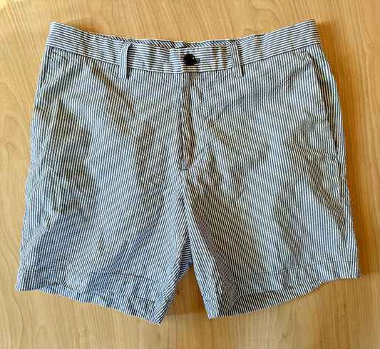 2018 BANANA REPUBLIC seersucker AIDEN SHORT size 32x7 CLEAN cool