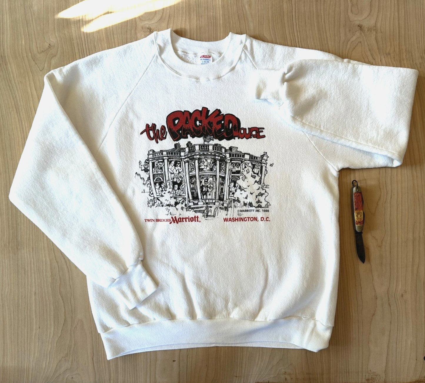 vintage 1986 RONALD REAGAN caricature WASHINGTON DC punk SWEATSHIRT White House