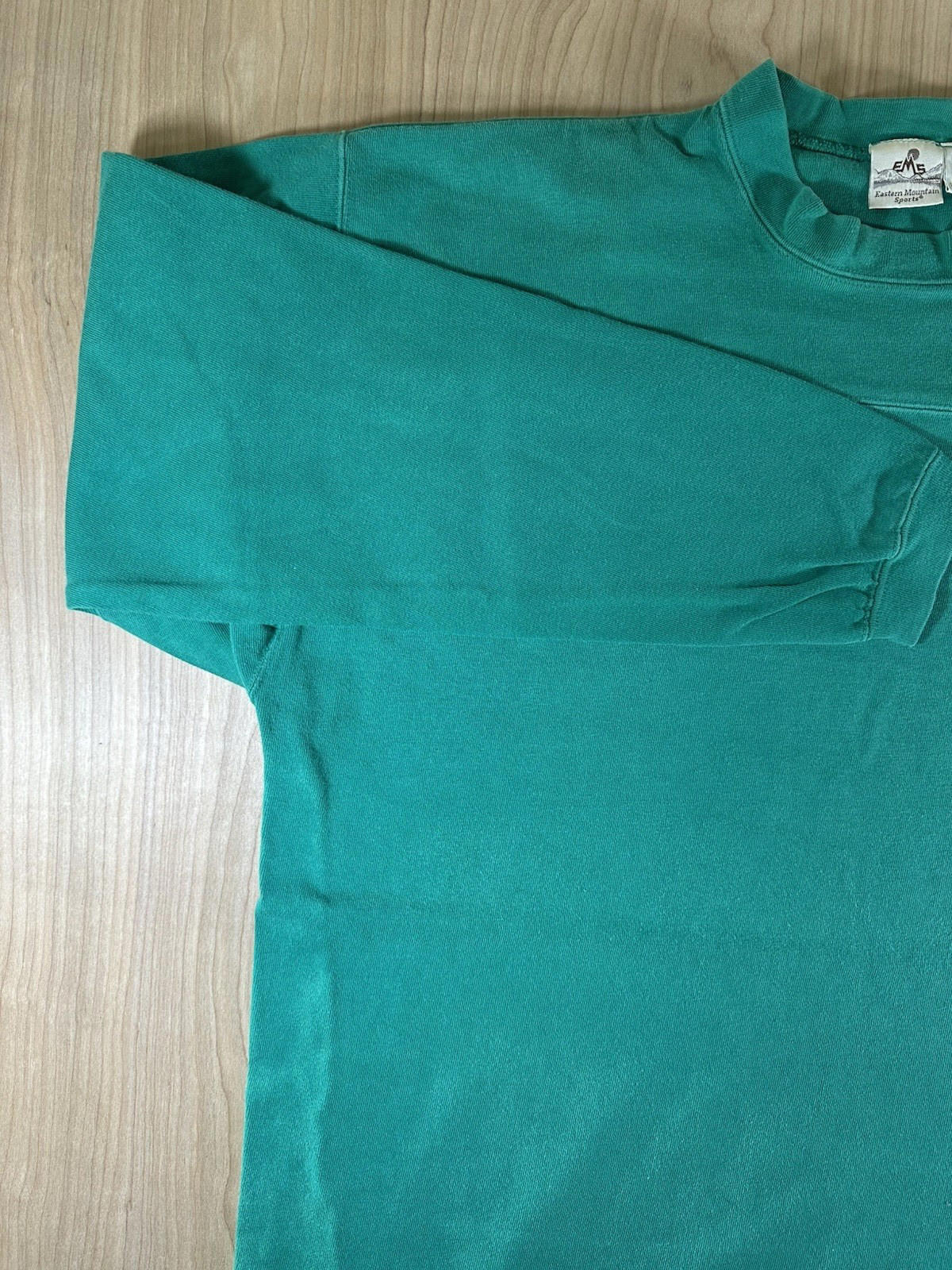 vintage 80's EASTERN MOUNTAIN SPORTS heavy cotton LONG SLEEVE green HIKING gorp