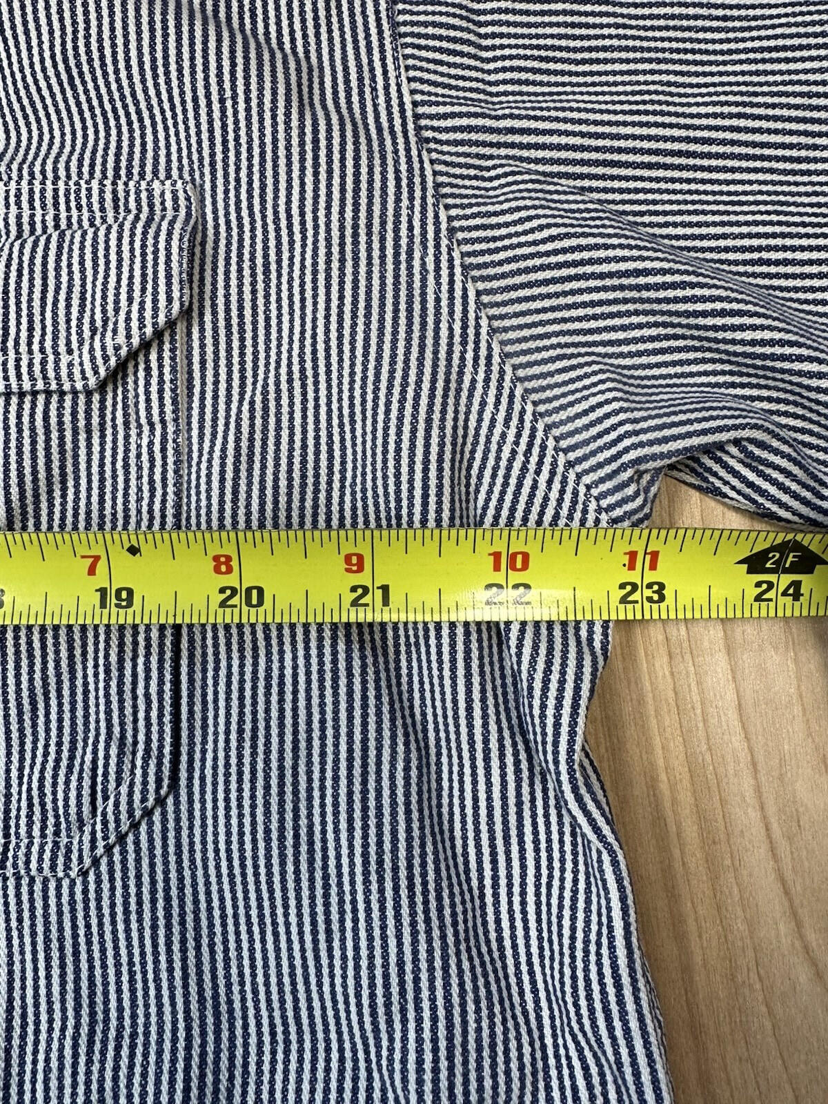 vintag 80's KEY hickory stripe logger workshirt COTTON large ZIP UP WORKWEAR