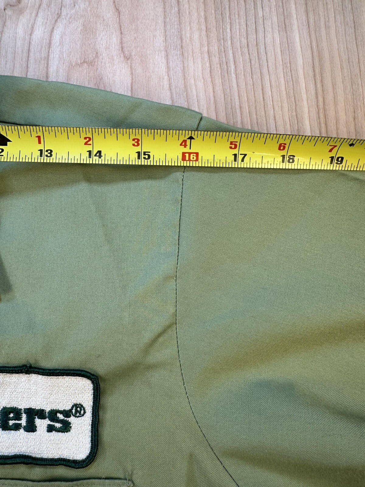 vintage 60's CHAIN STITCH large patch UNITOGG work shirt MEDIUM green USA made