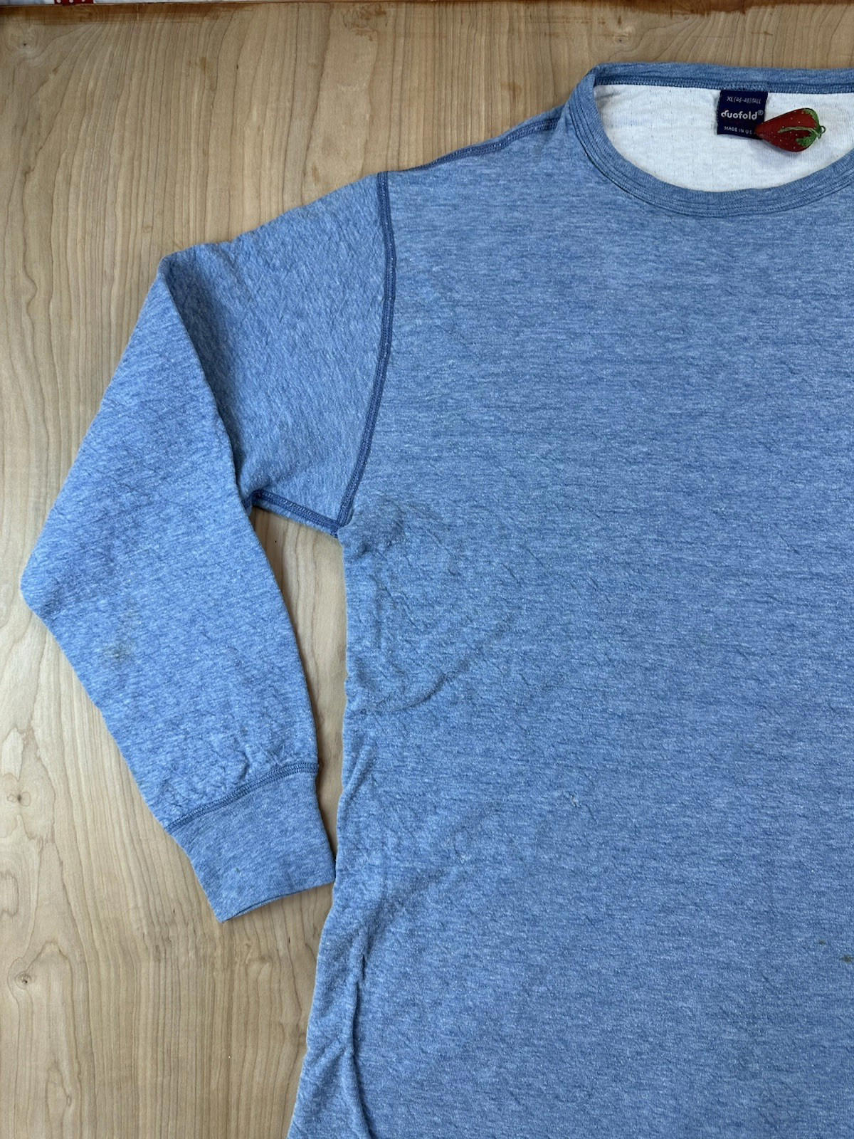 vintage 80's DUOFOLD blue XTRA LARGE longsleeve WORK WEAR preppy GORPCORE