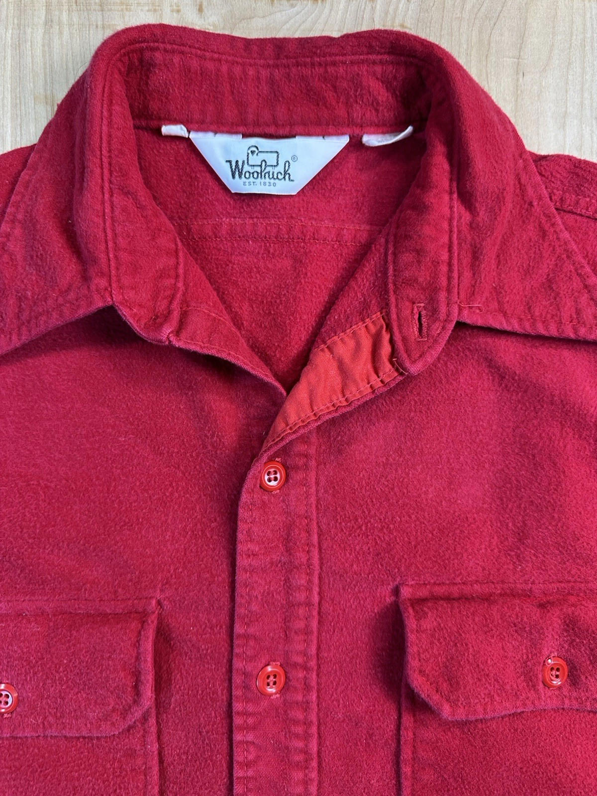 vintage 60's WOOLRICH red flannel LARGE botton up HEAVY preppy GORP ZONE